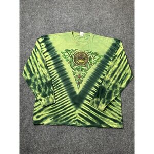 Mens Grateful Dead Celtic Tie Dye Long Sleeve Graphic Shirt 2002, Size 2XL
